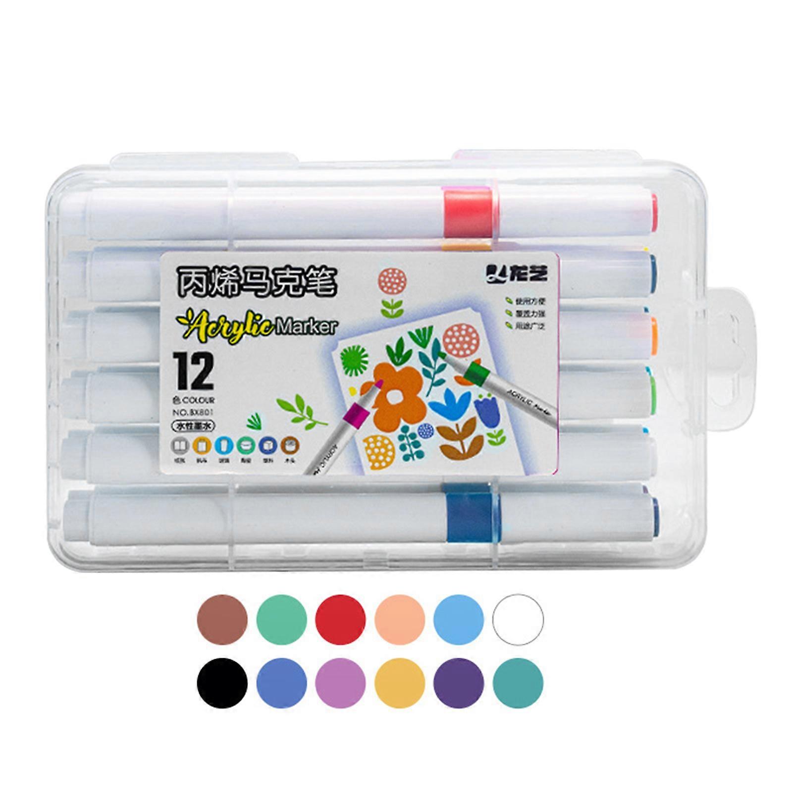 12/24/36/48pcs DIY-Acryl-Marker-Set Mehrzweck-Langlebiger Farbstift für Stoff-/Papiermalerei