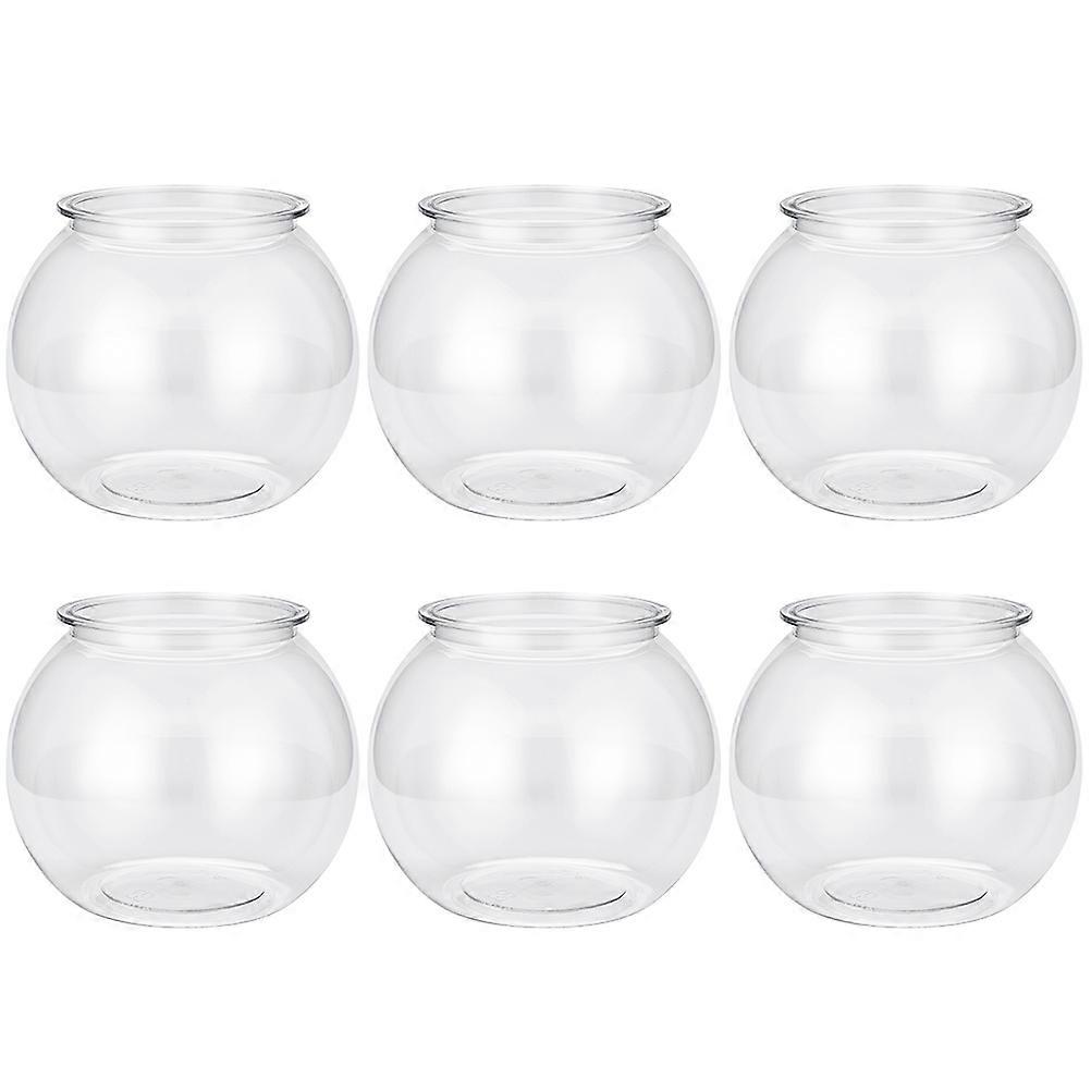 6 יחידות קערות דגים מפלסטיק קערות דגים קטנות קערות דגים עגולות שקופות קערות דגים מוזהבות