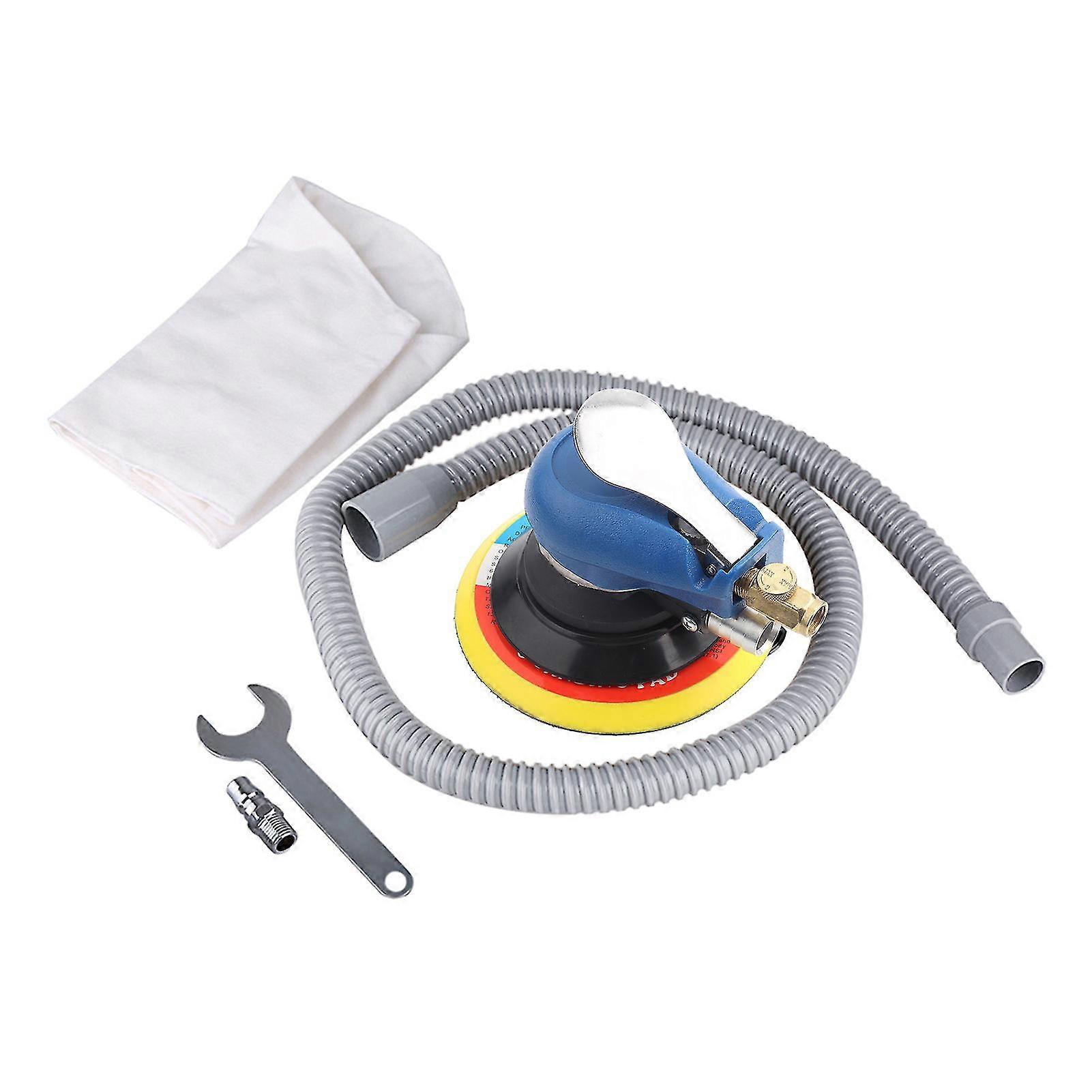 1pc 6inch 150mm Air Random Orbital Palm Sander with Dust Collection Hose - Pneumatic Tool