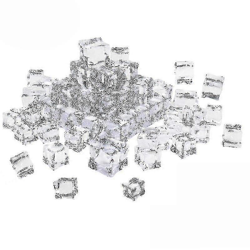 50pcs Artificial Ice Cubes Clear Reusable Fake Ice Cubes In Cube Shape For Home Decoration Free Shipping