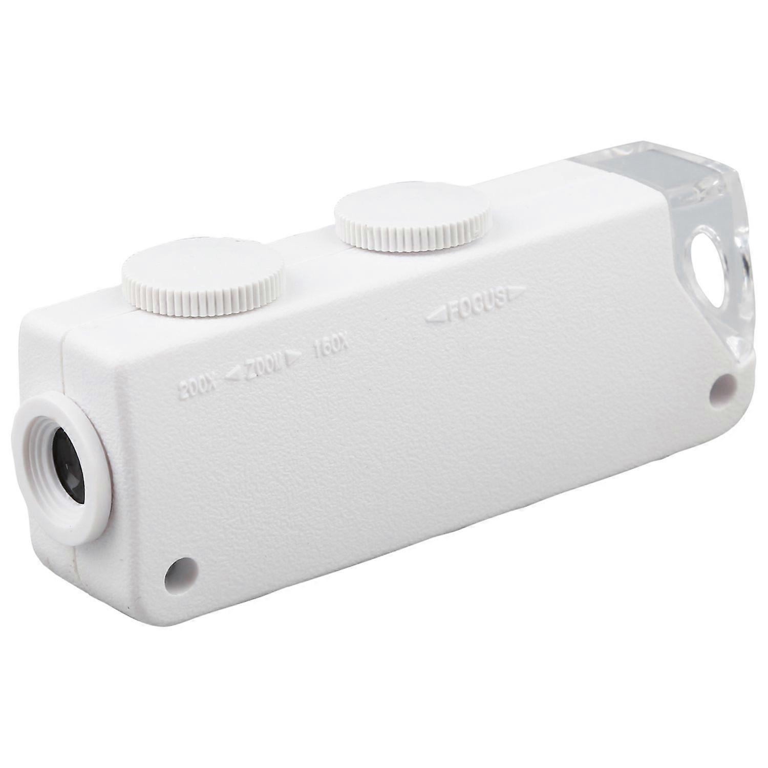 New Handheld 160X-200X Zoom LENS LED Pocket Microscope Magnifier Loupe