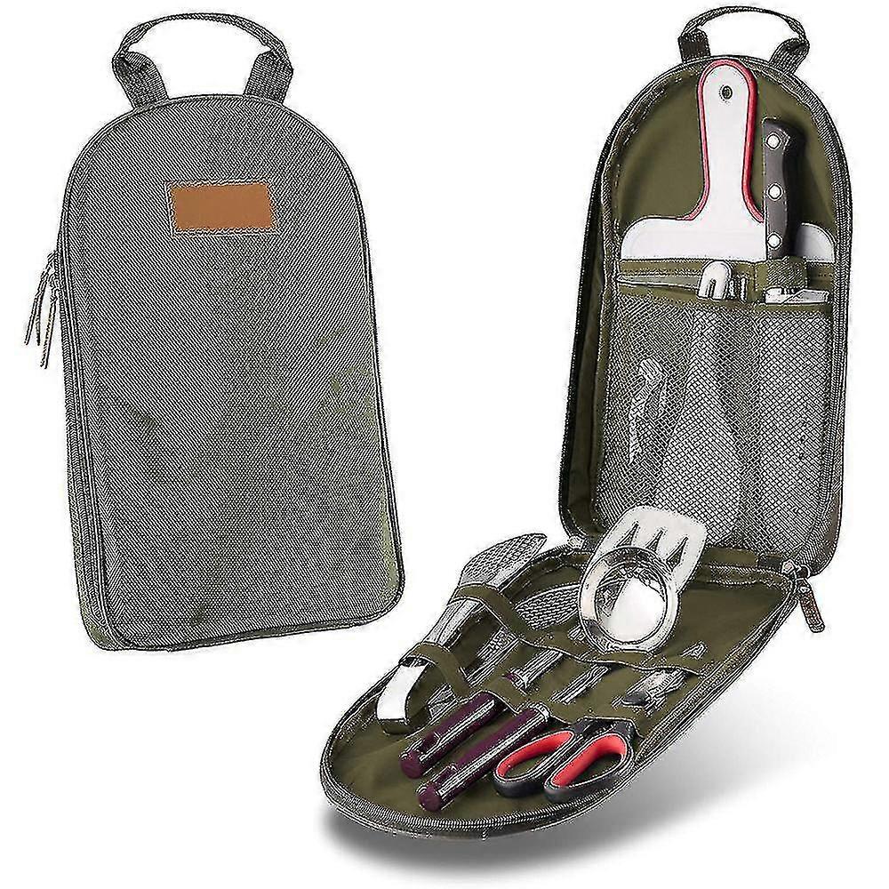 8pcs Camping Cookware Kitchen Utensil Organizer Travel Set