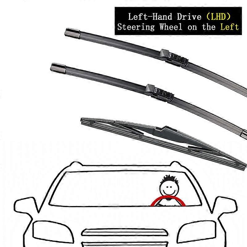 3x For Toyota Prius XW50 2016~2022 Front Rear Window Set Kit Wiper Blades Windshield Windscreen Cleaning Car Brushes Accessories