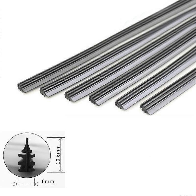 2Pcs/lot Universal Auto Vehicle Insert Soft Rubber Strip Refill for Frameless Wiper Blades 6mm