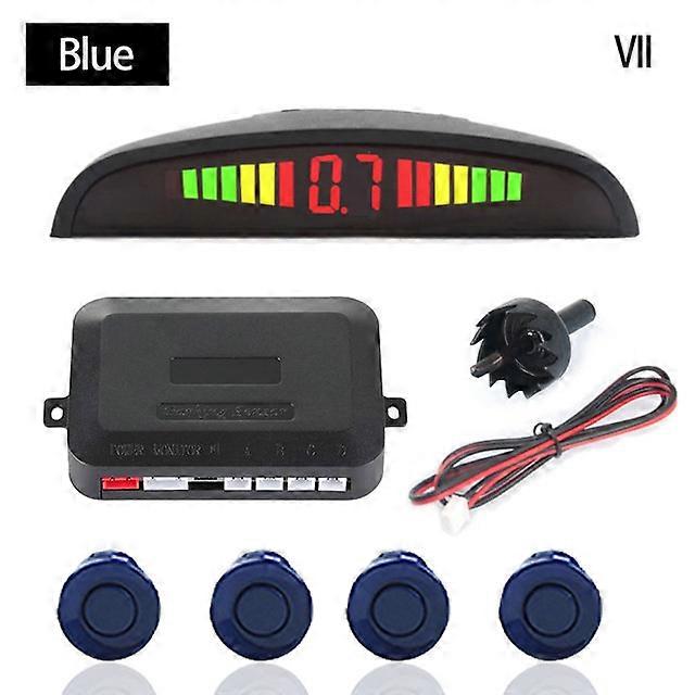 Parktronic Kit 12V 8 Colors Universal Car LED Parking Sensor with 4 Radar Accurate Digital Display of Obstacle Distance Alarm