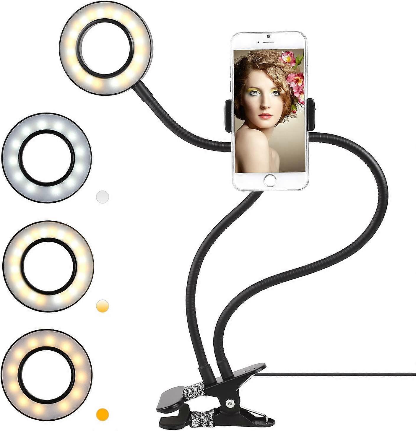 LED Live Fill Light with Dimmable with Clamp Mobile Phone Holder