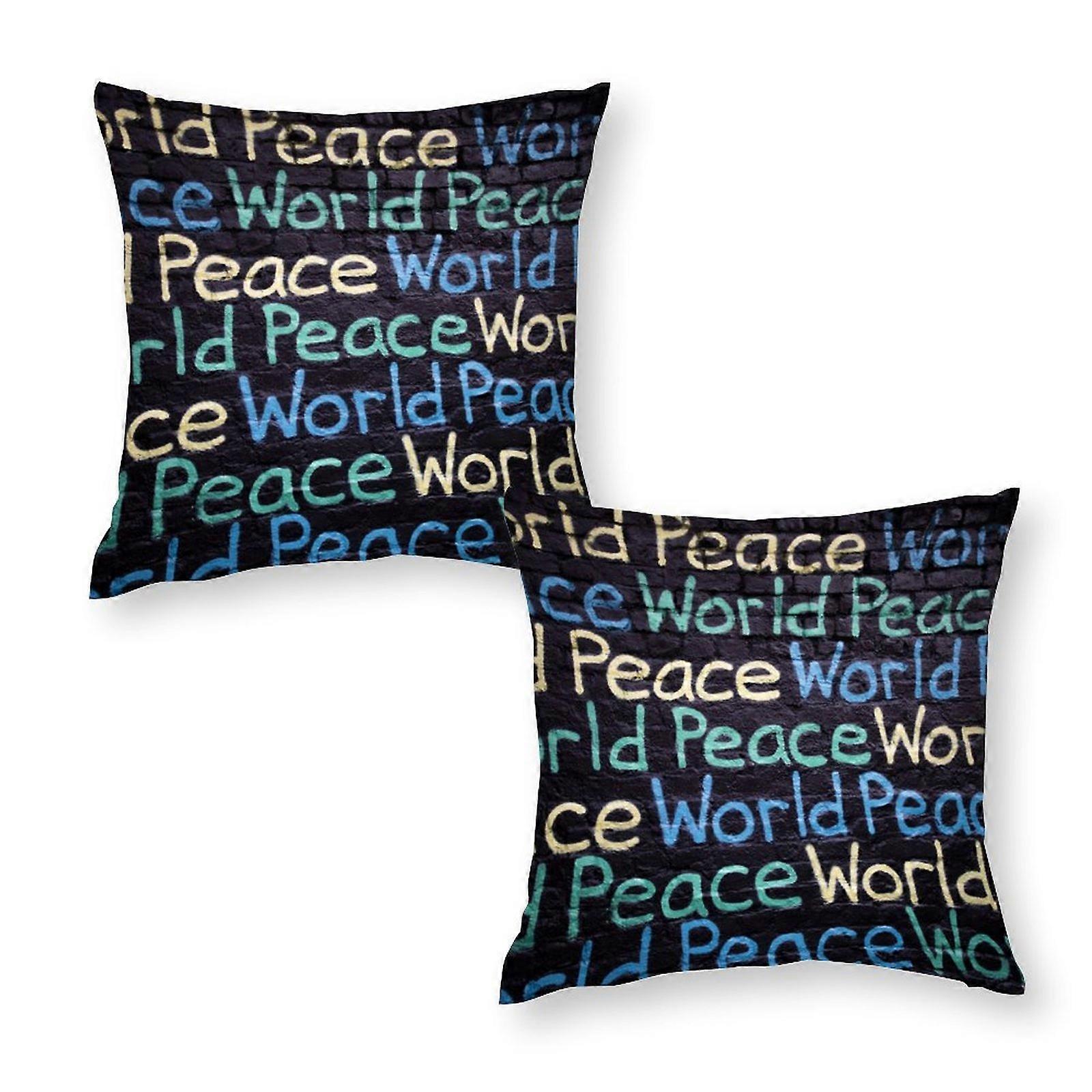 world peace Throw Pillow Covers