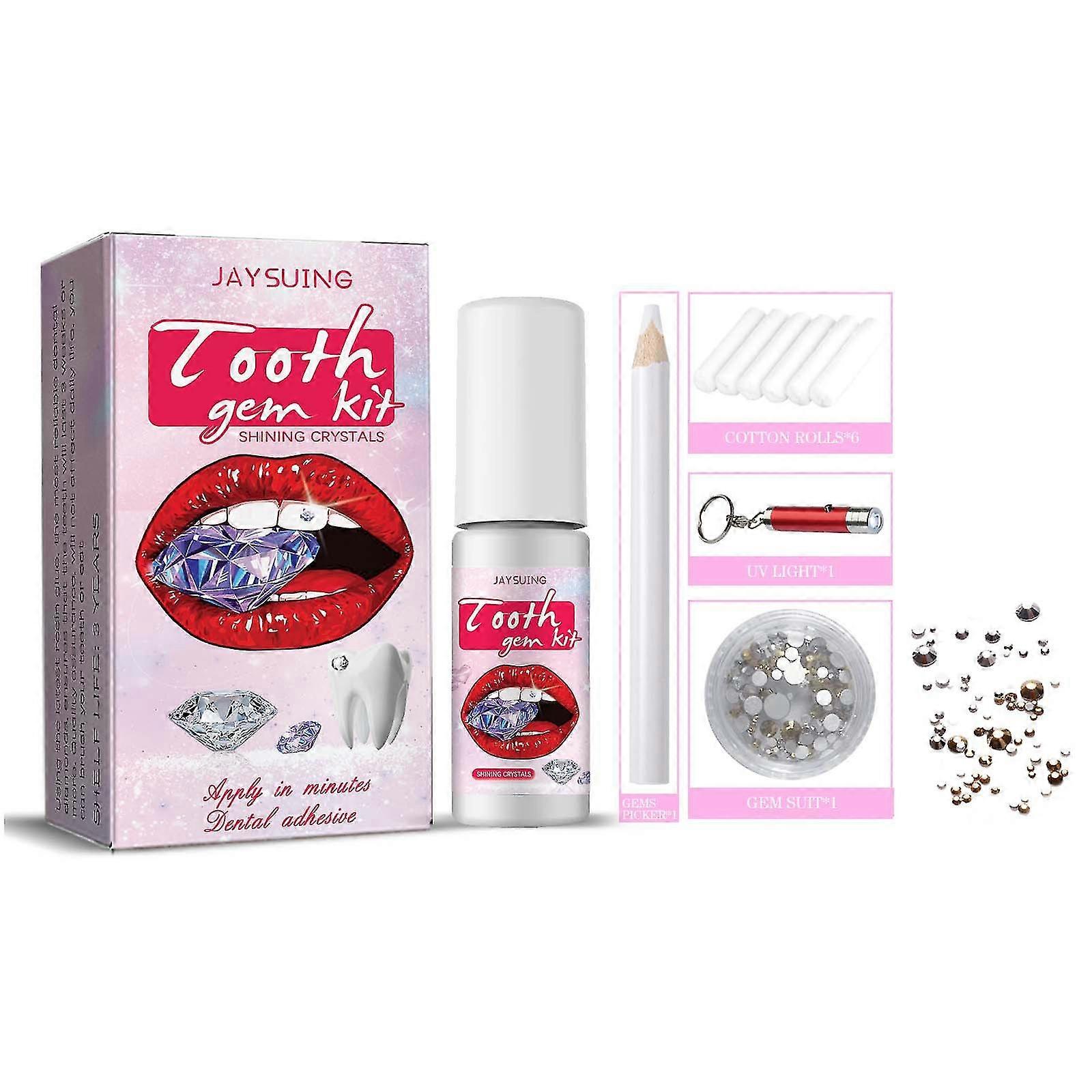 Dental Crystal Set with Curing Light and Glue, 1 Crystal Jewelry Starter Set