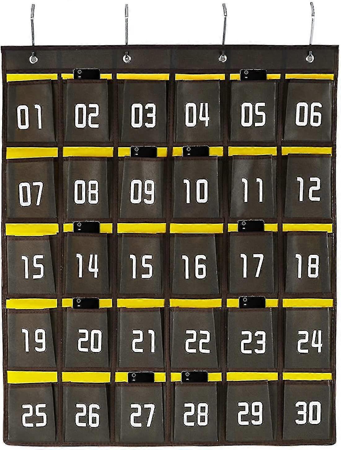 ממוספרים בכיתה Sundries תרשים כיס ארון עבור טלפונים סלולריים מחזיק קיר דלת תלויה מארגן