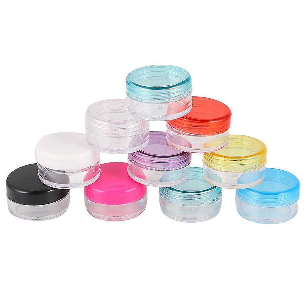 100pcs 5g Plastic Creams Containers Empty Cosmetic Storage Pots (Assorted Color)