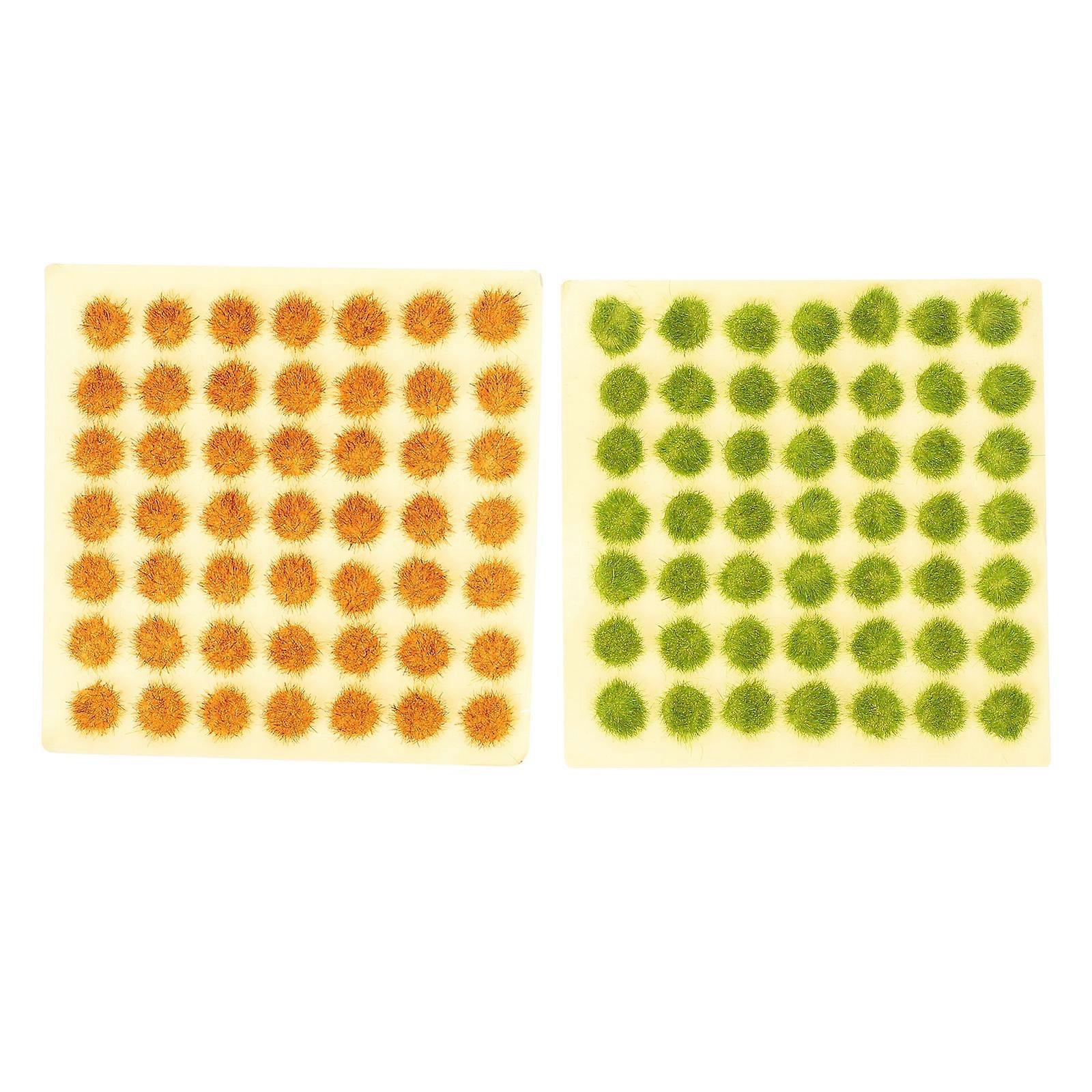 2 Boxes Green Rugs Terrain Model Sand Table Flower Cluster Miniature Wargaming Terrain Bushy Tufts Artificial Flower Model