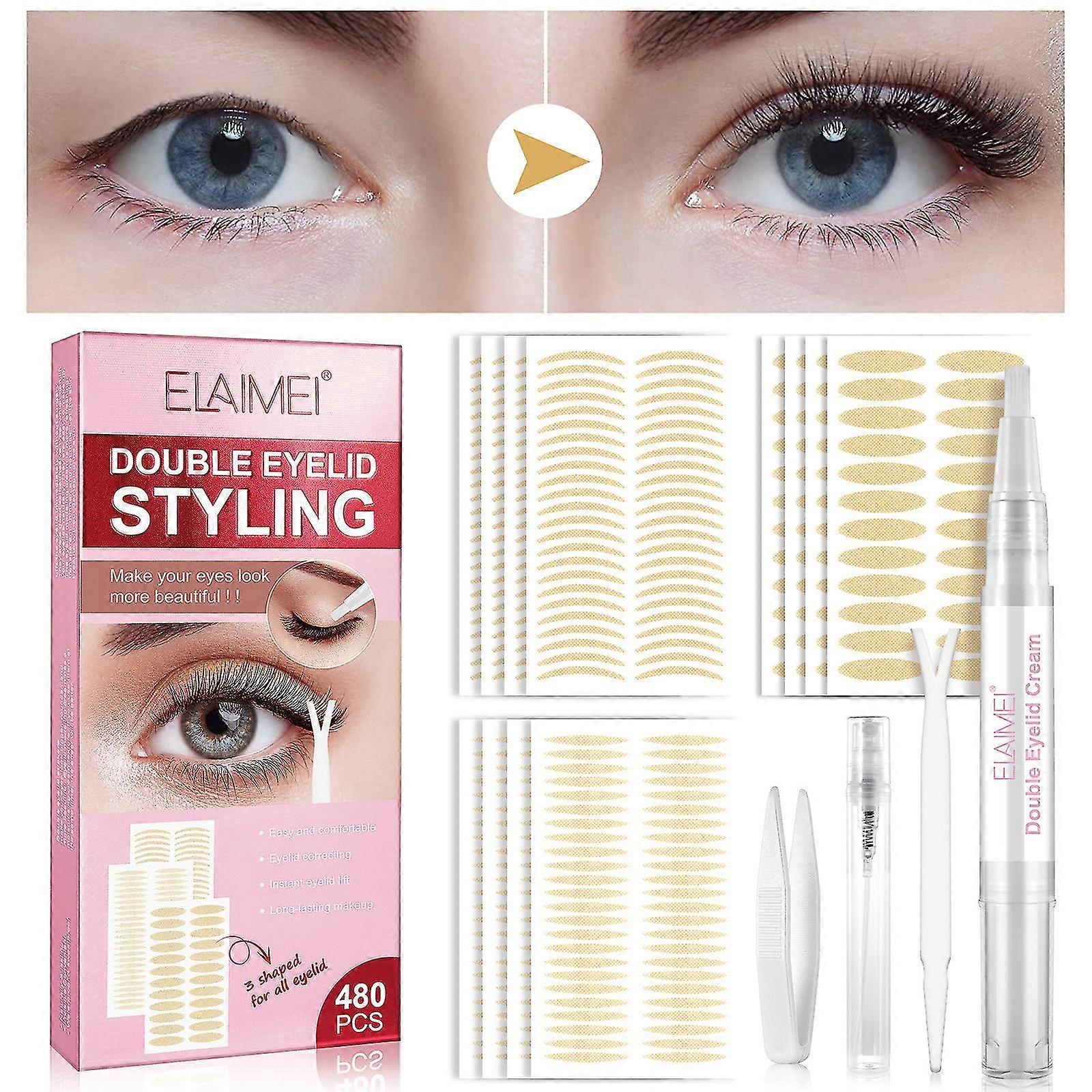 Eyelid Tape, Invisible Double Eyelid Stickers, Waterproof Eyelid Lifter Strips With Fork Rods And Tweezers For Hooded, Droopy, Uneven, Mono-eyelids 3m