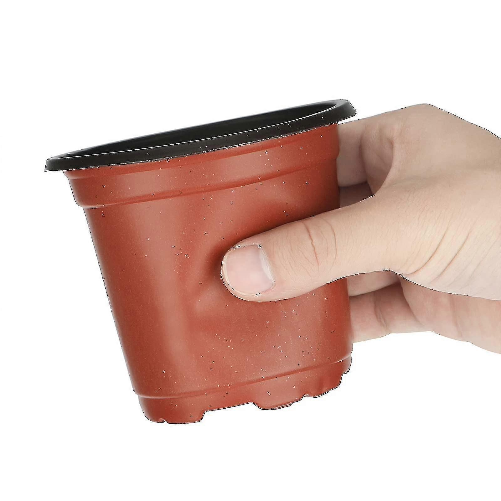 100pcs Plastic Plant/flower Pots 10 Cm Seed Seedling Pots For Gardener