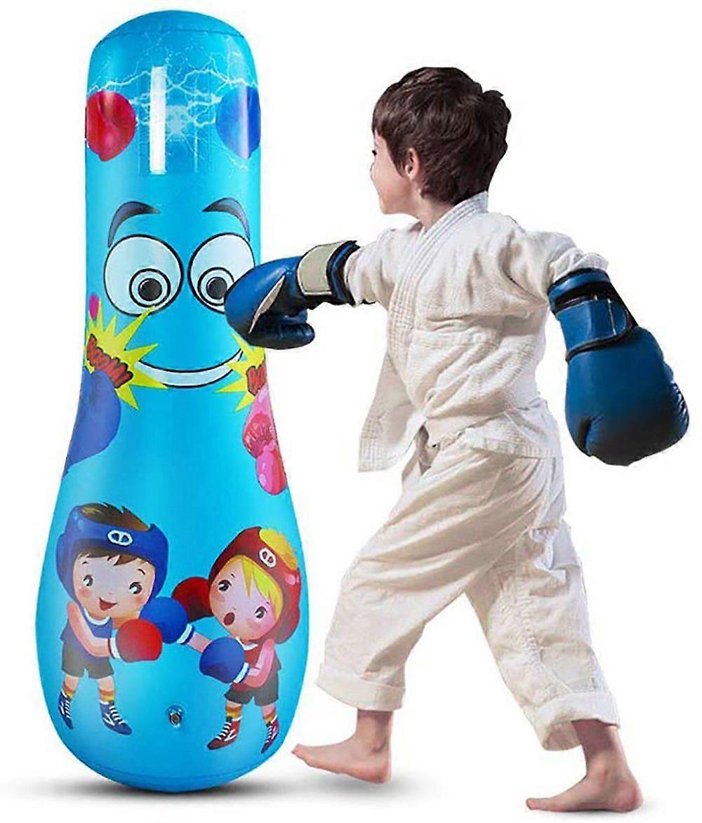 New,suitable 125cm Inflatable  Punching  Bag for Kids, Inflatable Free Standing Fitness Goal Stand, Fitness Punching Bag Heavy Duty Punching Bag Decom
