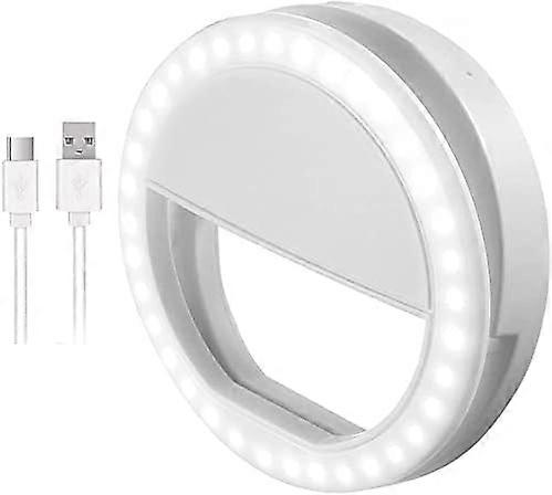 Selfie Ring Light, Selfie Ring Light with LED Light for Camera, Rechargeable 36 LED Fill Light, 3 Adjustable Brightness Levels Video Light, Night Ligh