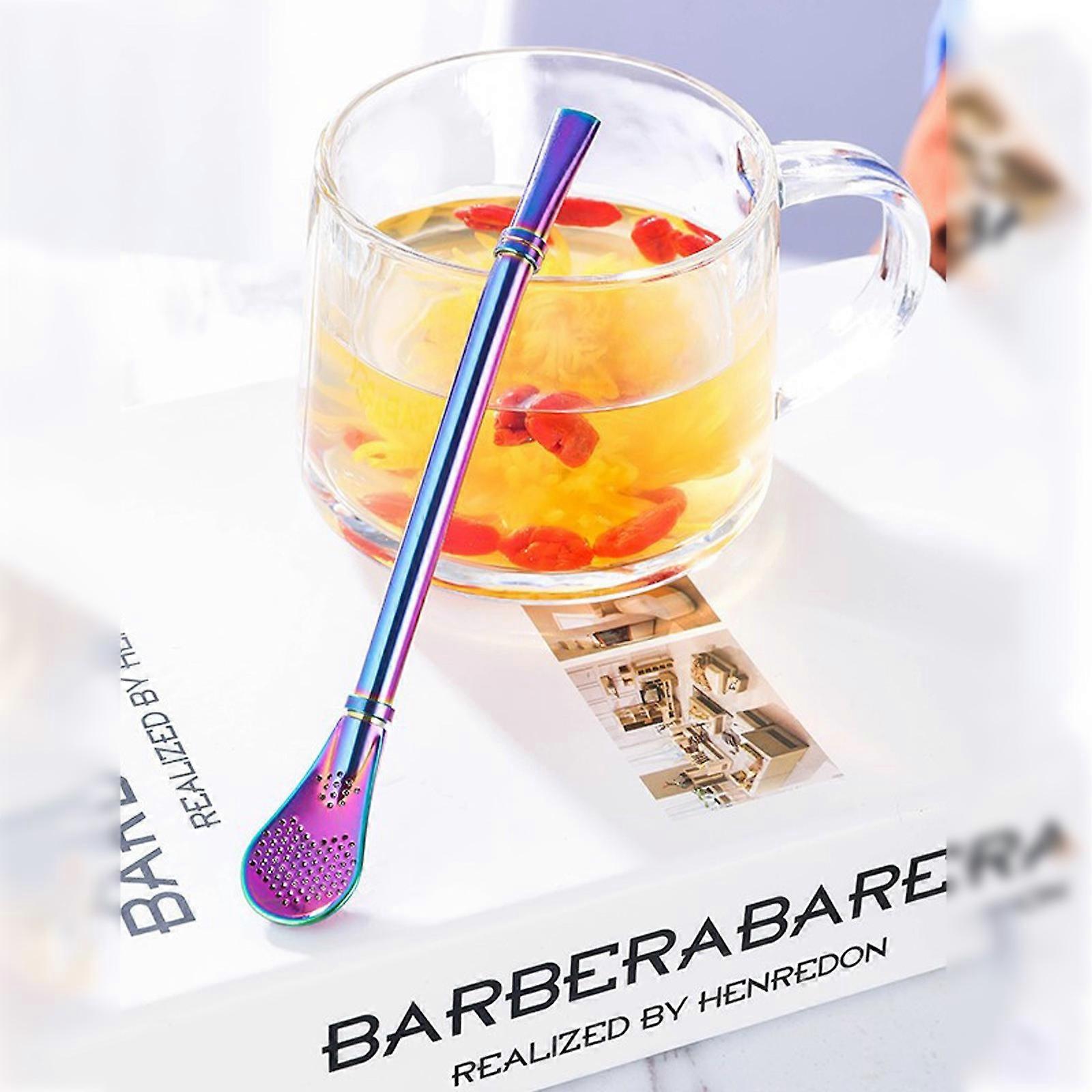 Stainless Steel Double Ring Suction Spoon Double-side Filter Hole Multi-purpose