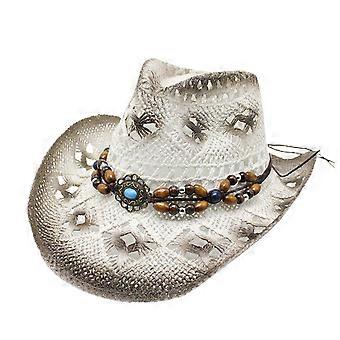  Straw Weaving Cowgirl Hat Novelty Large Brim Hat Summer Beach Hat Cowgirl Hat