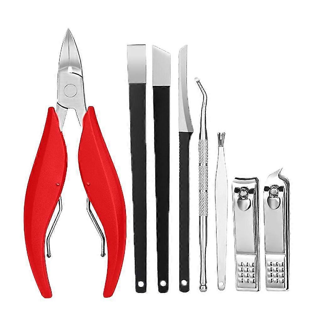 厚いネイルツールキットペディキュアナイフネイルカッターキューティクルマニキュアキットフットケアツールつま先ネイルファイル