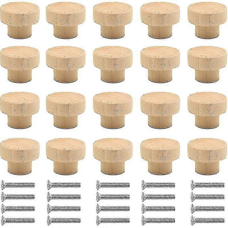 20 قطعة الخشب مجلس الوزراء مقابض جولة الخشب الطبيعي مقابض الخشب مجلس الوزراء مقبض الخشب مقبض الباب مقبض درج مقبض مناسبة لمجلس الوزراء أدراج خزائن الضمادات K