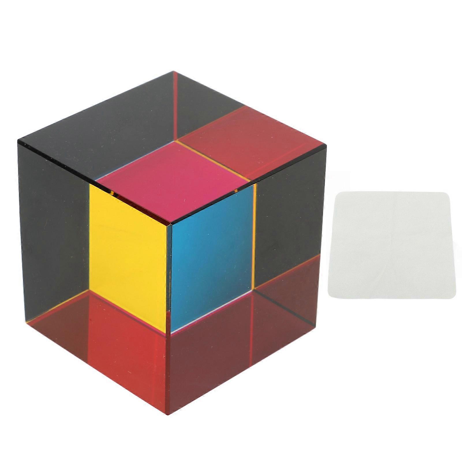 Color Cube Optical 6 Sides Cube Optical Cube Prism for Tabletop Ornaments Educational Toys Physics Toys 50mm