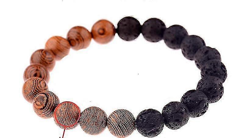natural wood beaded bracelet
