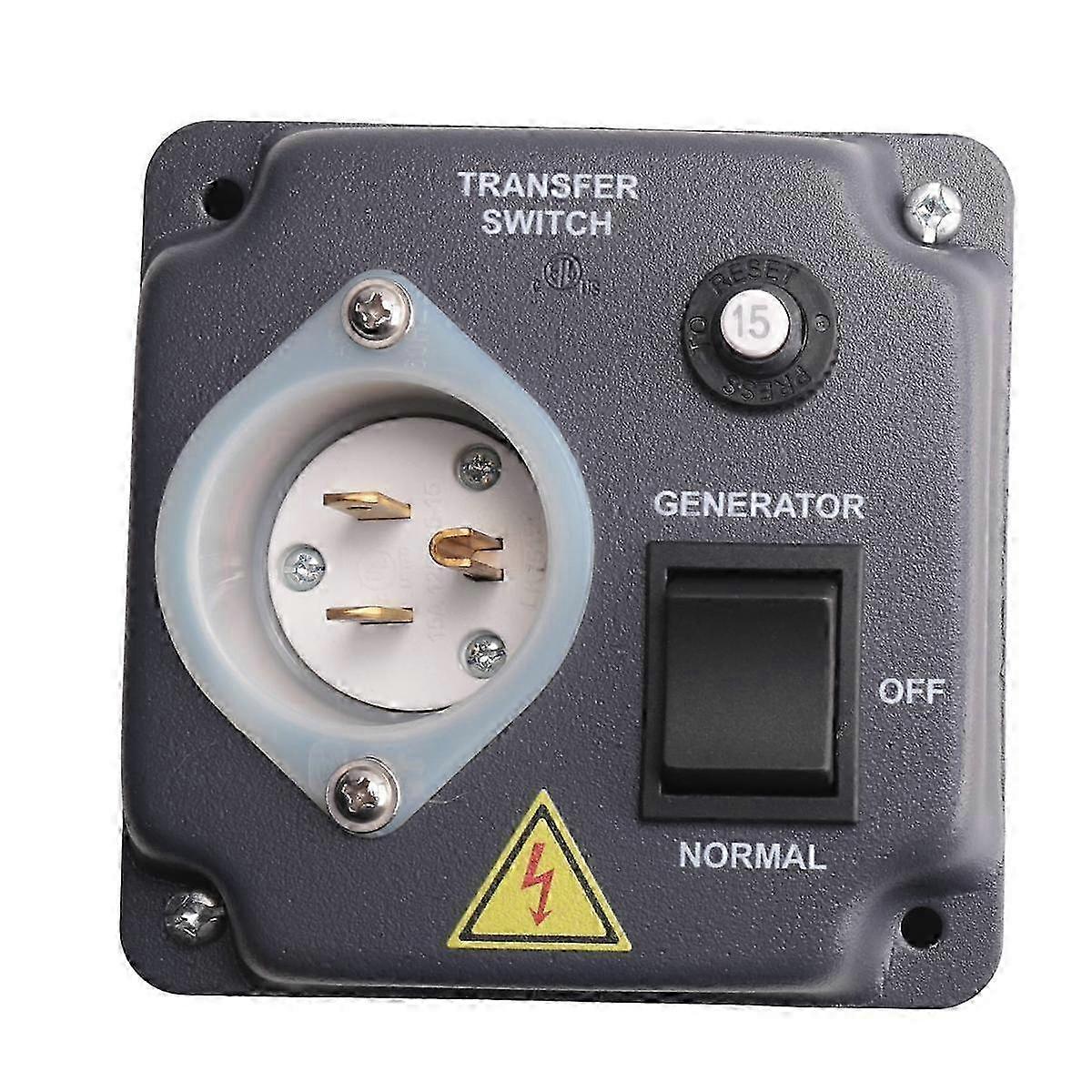 Generator Transfer Switch Weatherproof Transfer Switch Pre-wired With Circuit Breaker For Rv, 15a 1