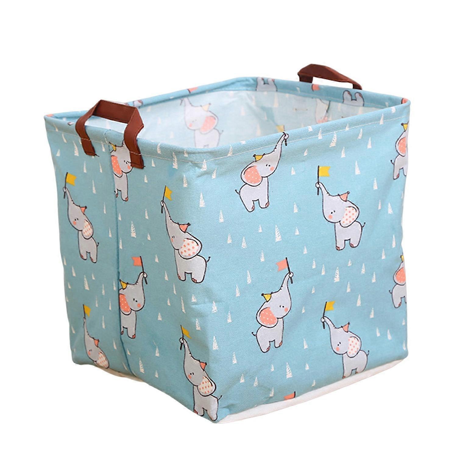 Laundry Basket Large Capacity Cartoon Printing Fabric Art Cube Folding Storage Bin Closet Organizer