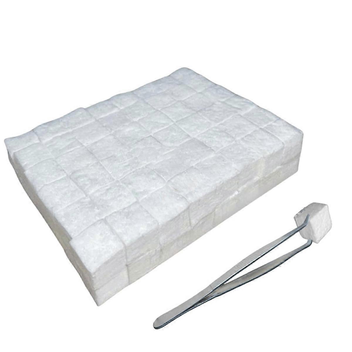 96 Pcs Small Ceramic Wool Wick for Tabletop Fire Pit, Suitable for Ethanol Fireplace Fuel,Carbon Felt Wick for Indoor
