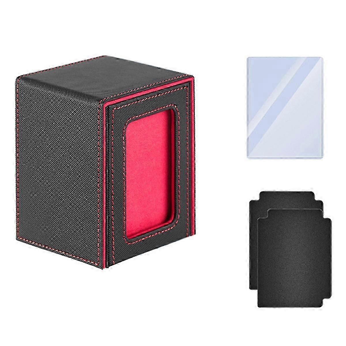 プレミアムトレーディングカードボックス カードを保護する トレーディングデッキボックス デッキレザーカードボックスに適した レッド