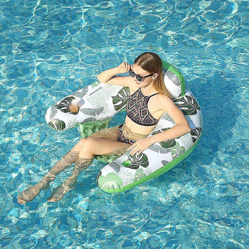 PVC Inflatable Pool Float Lounger, Water Floating Chair for Beach, Lake & Swimming Pool - 42 x 35 Inch