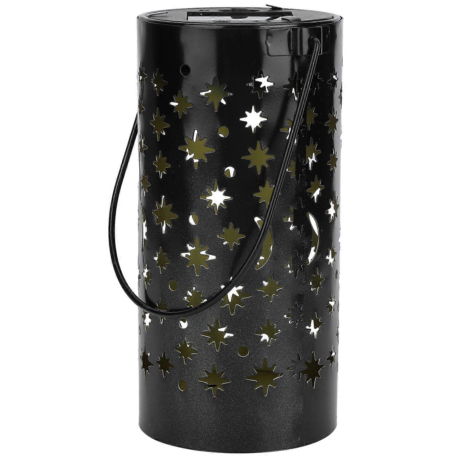 屋外ガーデンパティオアイアン中空LEDソーラーランプ防水ランドスケープライト(スタームーンライト)