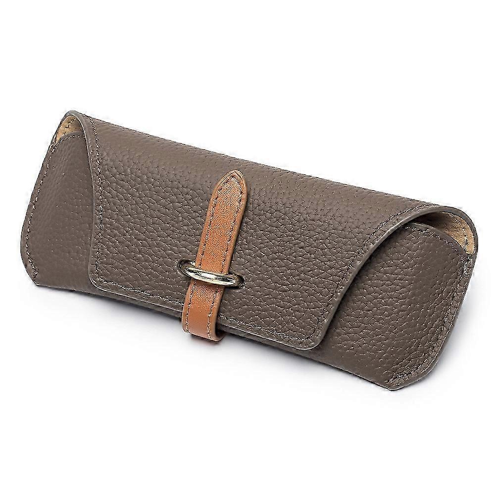 unbrand Genuine Leather Glasses Case Portable Retro Eyeglasses Case Soft Lightweight Durable Sunglas