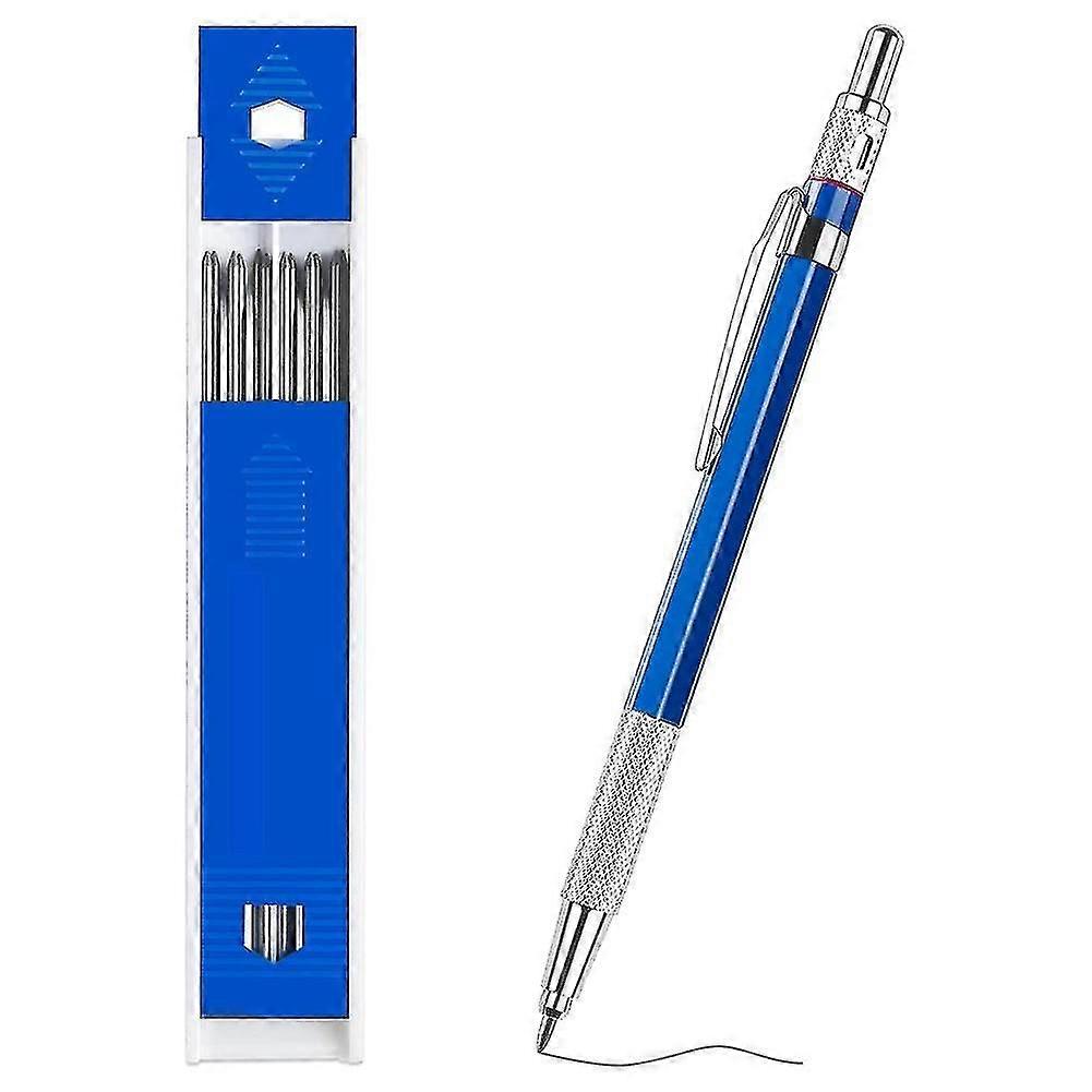 Welders Pencil With 6pcs Round Refills, 2.0 Mm For Pipe Fitter