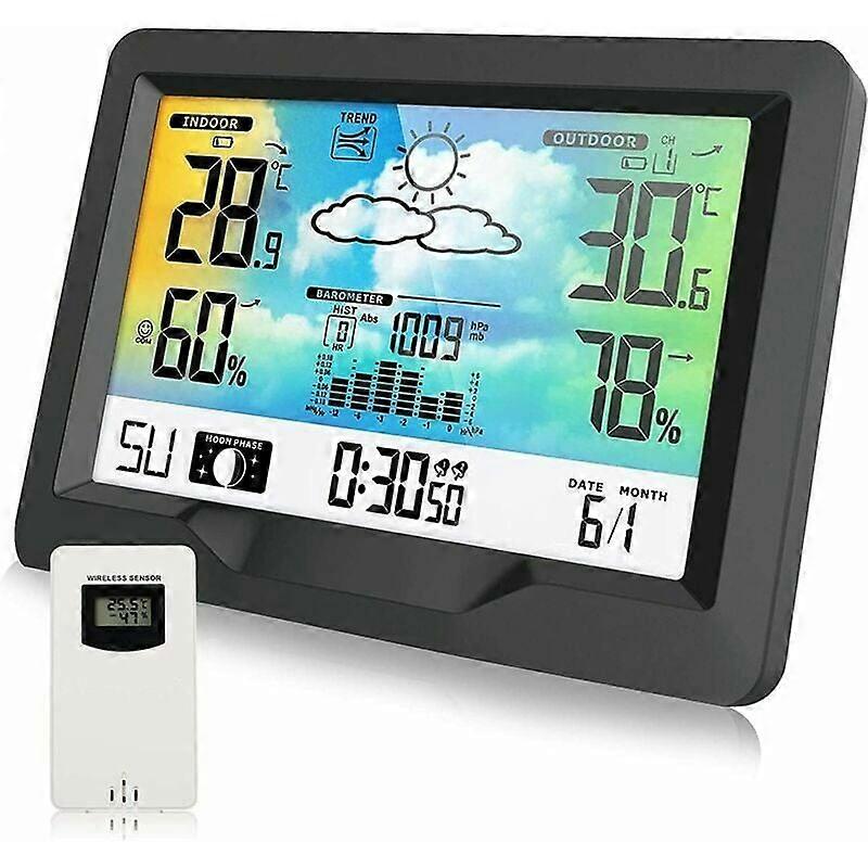 Wireless Weather Station with Outdoor Sensor, Multifunction: Humidity, Barometer, Forecasts