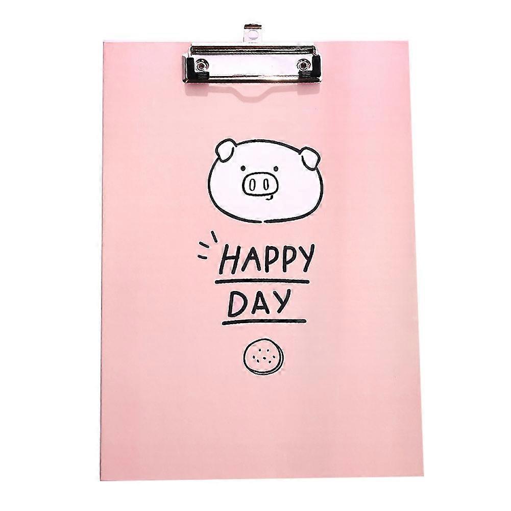 Cartoons A4 Document Paper Folder Data Writing Paper Plate Clip Pad Board(Happy day)
