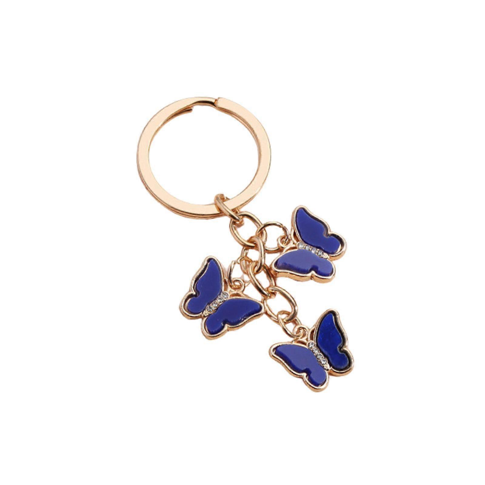 Cute Acrylic Butterfly Keychain with Crystal Tassel for Women - Durable, Lightweight, Floral Design, Perfect Gift