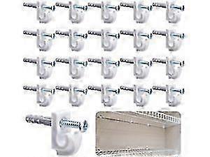 Wire Shelf Loop Clips - 20 Pcs White Down Wall Clips For Closet Shelves