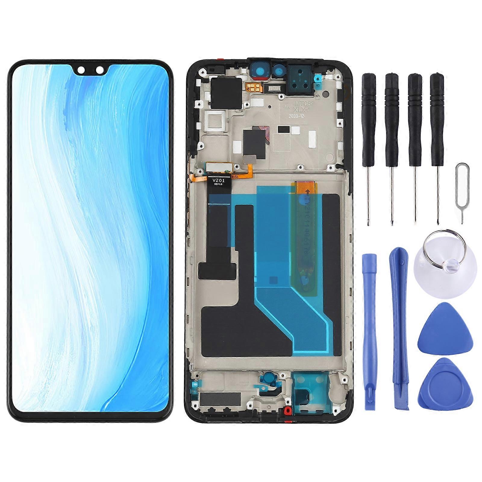 COMPATIBLE AMOLED Material LCD Screen and Digitizer Full Assembly with Frame for Vivo S7 V2020A