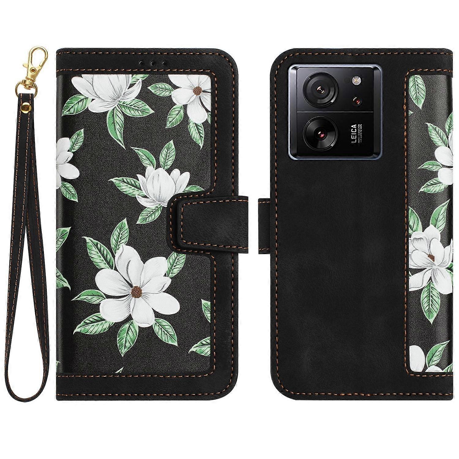 Floral Pattern Leather Case For Xiaomi 13T