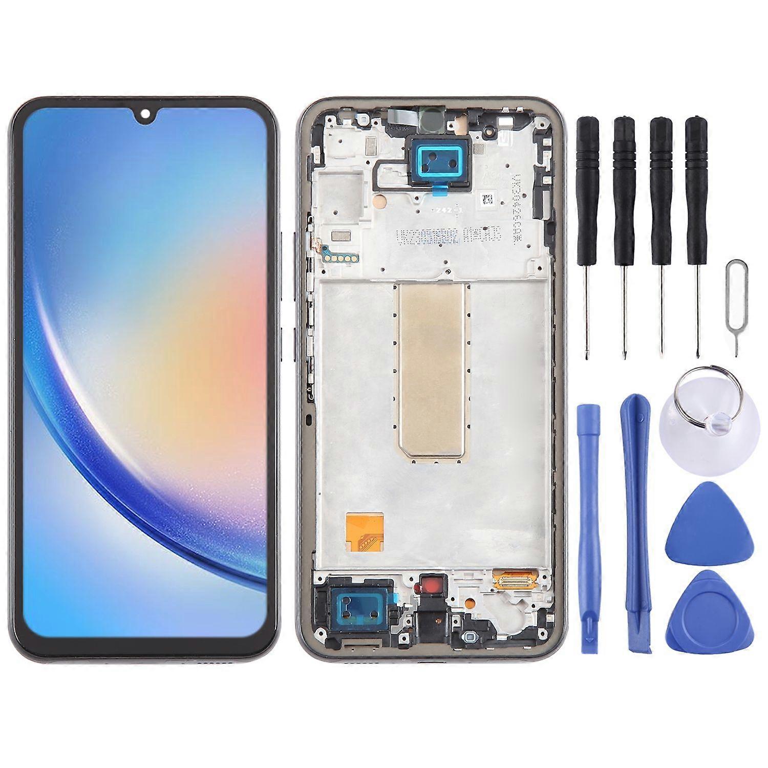 For Samsung Galaxy A34 5G Display Full Incell Display with Frame Unit Touch Spare Part Repair Black