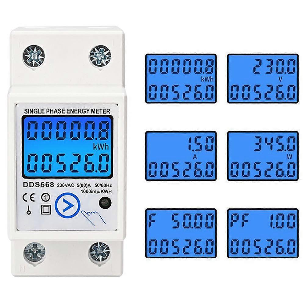 Single-phase rail-type energy meter
