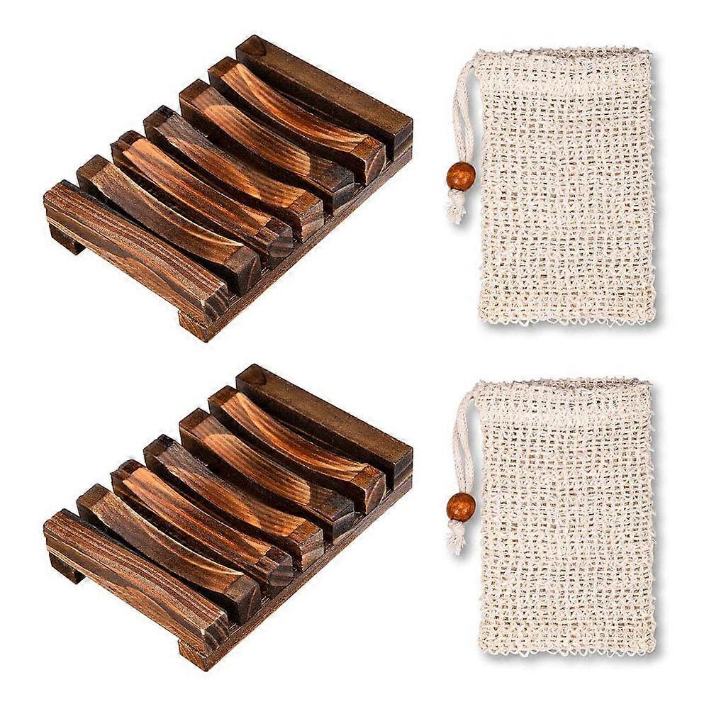 2 sacs à savon + 2 supports en bois