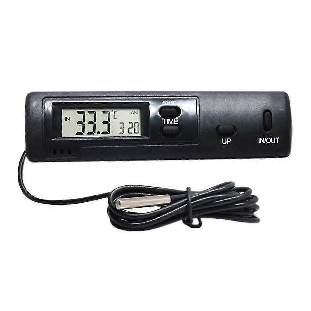 Auto Thermometer Display Electronic Clock Mini Temperature Meter LCD Backlight