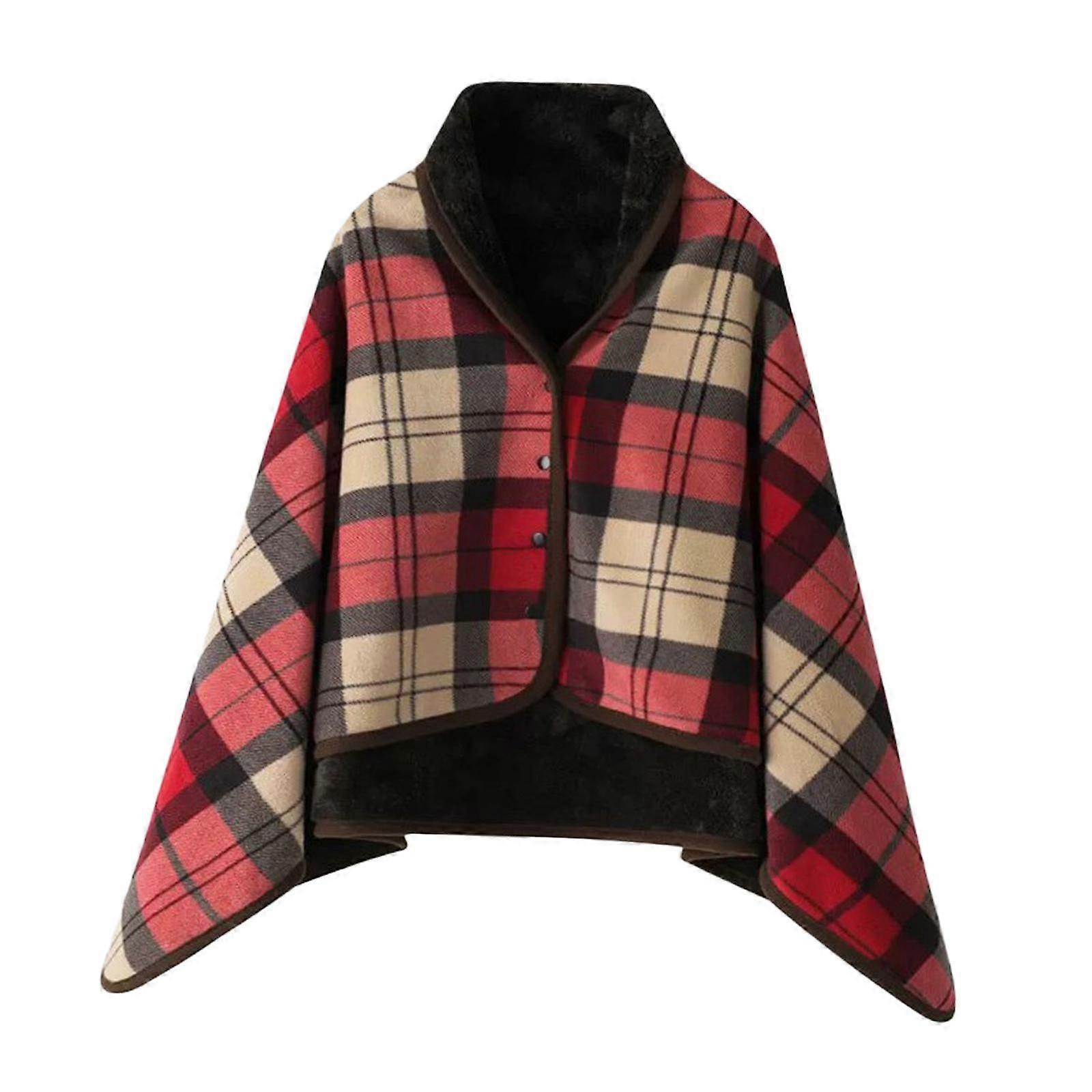 Poncho Blanket with Buttons Soft for Women Lap Blanket for Bed Sofa Car 80x130cm