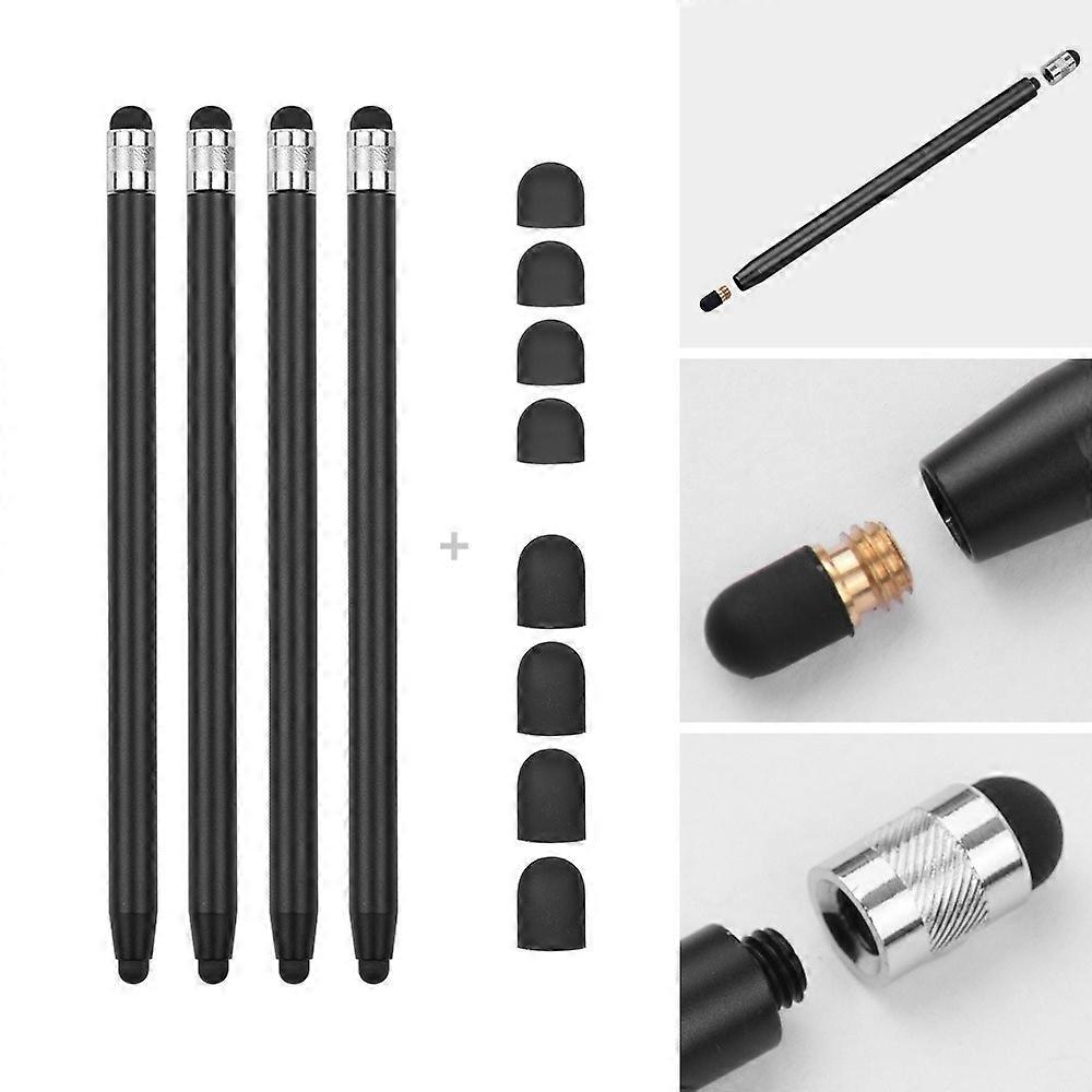 [4pcs] 2-in-1 Sensitive Touchscreen Stylus Pens for Tablet and Smartphones with Capacitive Screen