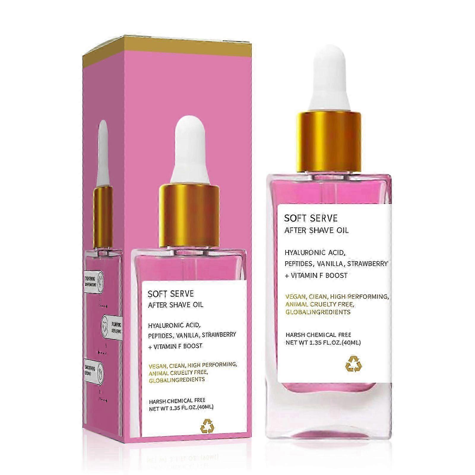 Strawberry Vanilla After Shave Oil for Smooth Skin, Soft Serve After Shave Oil, Deeply Hydrating, Prevent Ingrown Hairs & Dryness