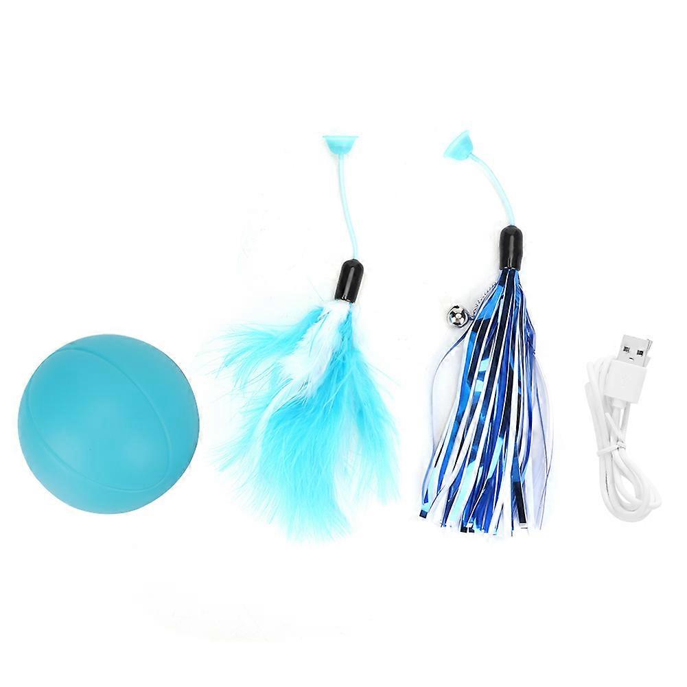 ABS Plastic LED Light Automatic Rolling Ball Interactive Smart Cat Toys with Fur
