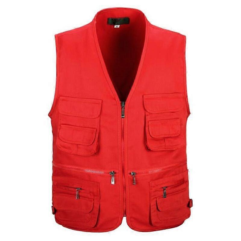 New Middle-aged and Elderly Men's Summer Thin Mesh Dad Suit Vest Casual Multi-pocket Photography Fishing Vest Vest