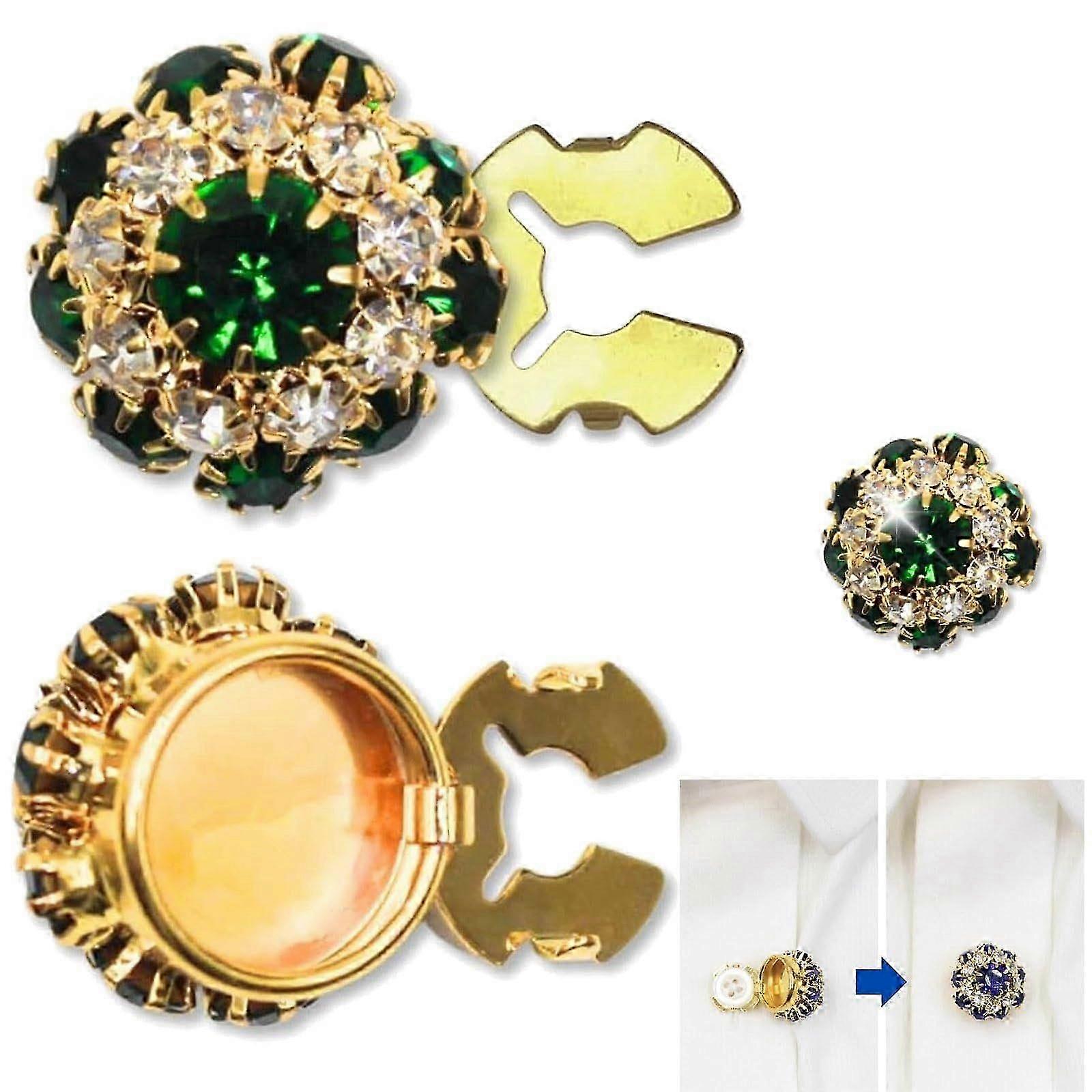 Rhinestone Button Covers Crystal Buttons For Clothing Detachable Shirt Button Clips Buttons Jewelry Button Snaps With Pliers Press