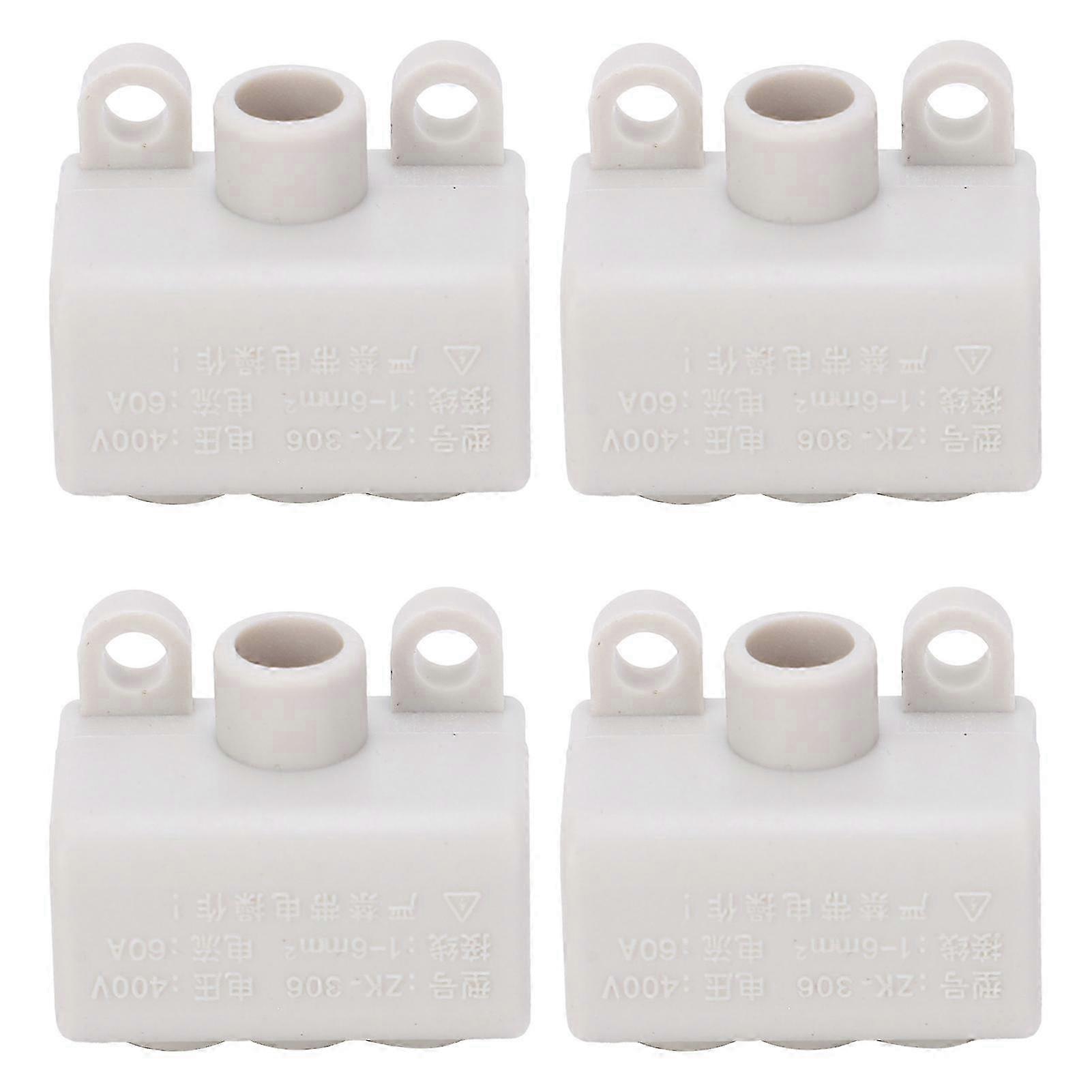 4Pcs HighPower Main Splitter TShape Wiring Terminal Block Industrial Connector 400V 60A(1-in 2-out(ZK-306) )